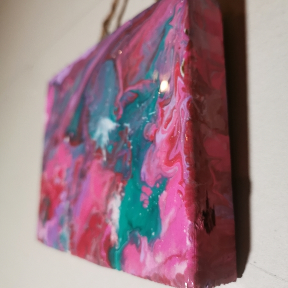 Small Wood Abstract Painting Garden Swirl wall art - Picture 8 of 10